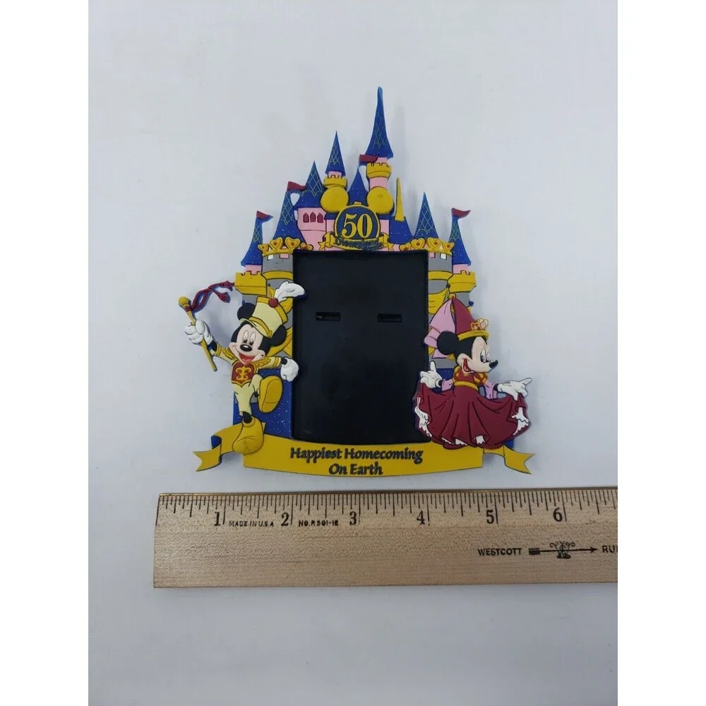 Disneyland 50th Photo Picture Frame Rubber Micky Minnie Mouse Homecoming Disney